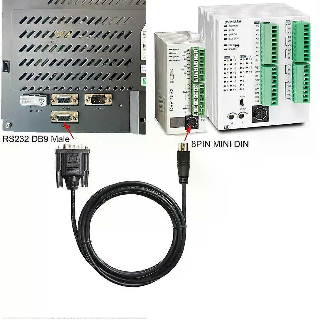 Rs232 Db9 Stecker Auf Mini Din 8p Serielles Kabel Für Delta Dvp Sps & Dop Hmi-anschluss, Industriequalität Kommunikationskabel-jxlgv