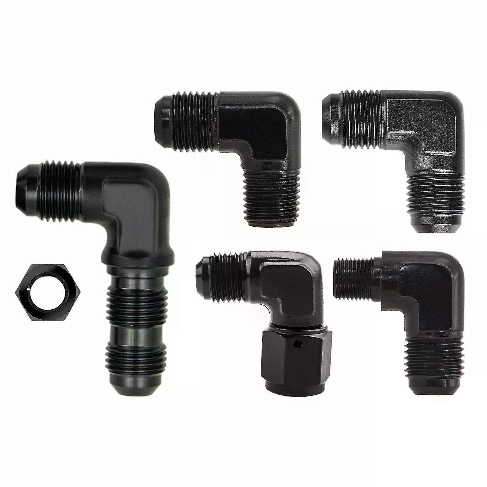 Für 1 Stück Aluminium 90 Grad An6 Auf An6 Verlängert An6 Innengewinde An6 1/8npt 1/4npt Schlauchverbinder Adapter Kraftstoffrohr Schwarz Eloxiert-jxlgv