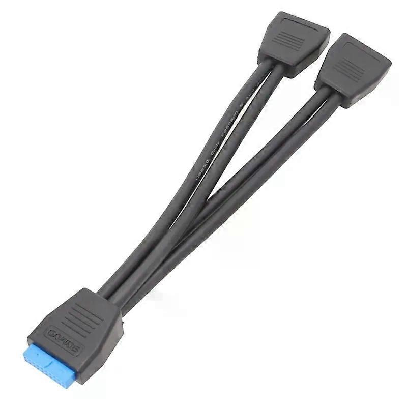 Für 1 Pc Motherboard Usb 3.0 19-pin Header 1 Auf 2 Verlängerungs-splitterkabel 20cm 19-pin Internes Verlängerungs-header-kabel Schwarz-jxlgv
