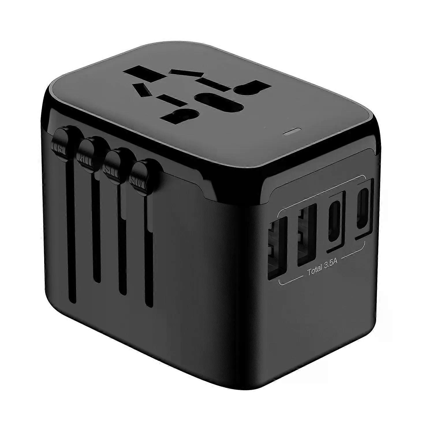 Universeller Reiseadapter, All-in-one-reiseladegerät Mit 2 Usb-anschlüssen Und 2 Typ-c-netzteilen Für Reisen In Die Usa, Eu, Australien Und Weltweit – Jxlgv