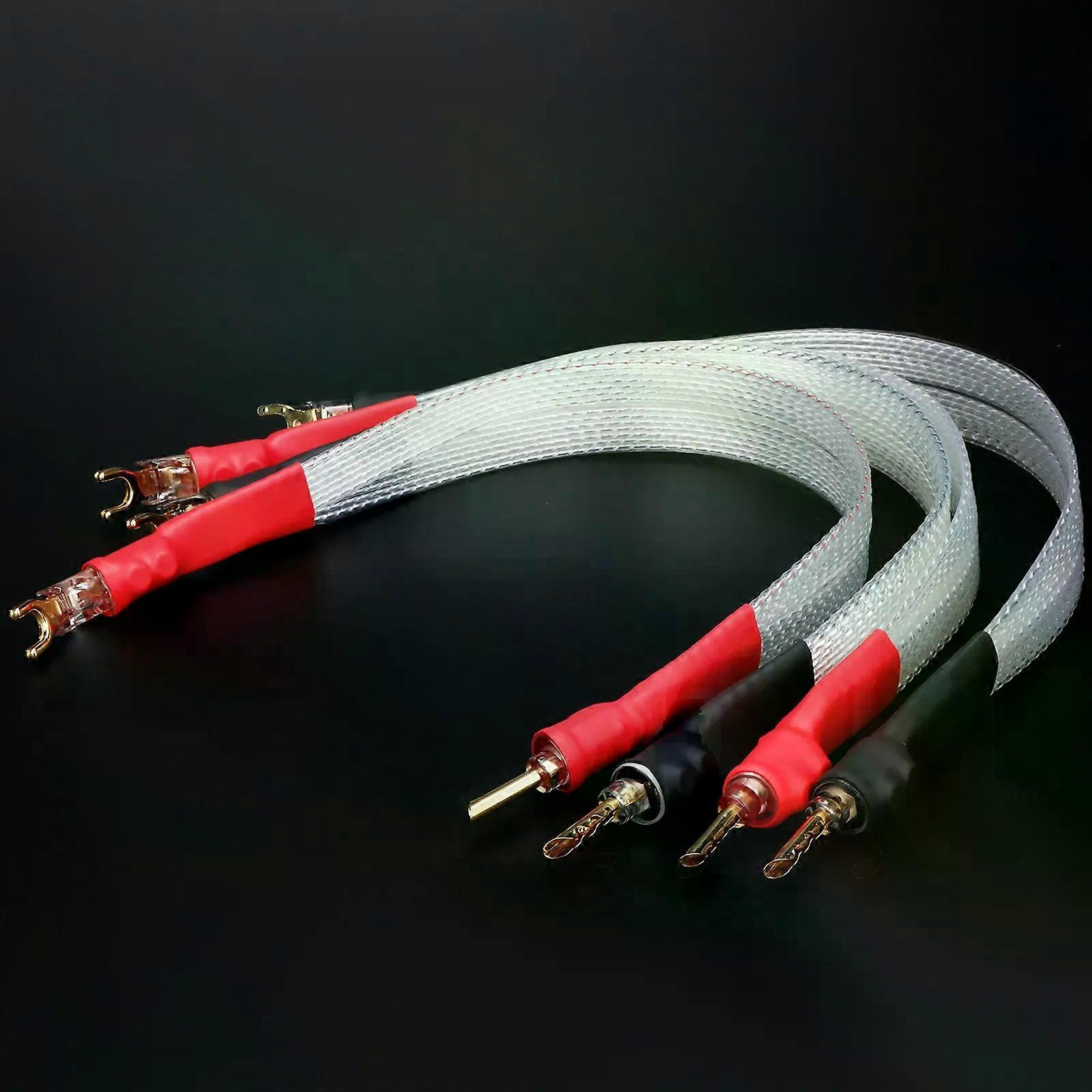 Für 4 Stück Jumperkabel-brückenverdrahtung Lautsprecherbrücke/jumper-audiokabel Bananenstecker Auf Spatenstecker Doppelleitungsverteiler-jxlgv