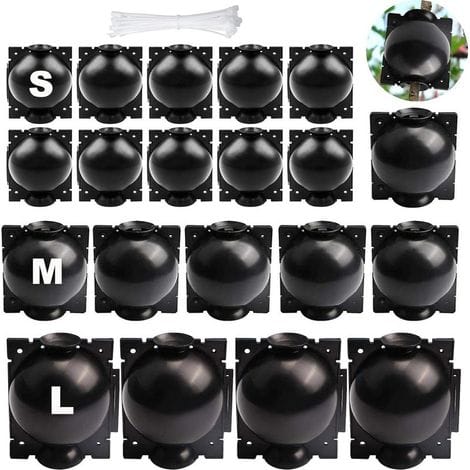 20 Stück Pflanzenvermehrungsboxen, Veredelungsboxen, Pflanzenwurzelvorrichtungen Für Die Gartenveredelung (s+m+l) (schwarz)