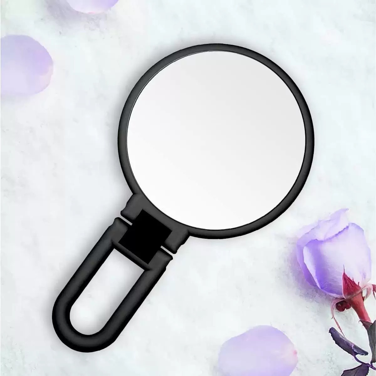 Miyadiva 30-fach Vergrößerungsspiegel, Taschenspiegel Mit Griff, Doppelseitig, 30-fache/1-fache Vergrößerung, Ideal Für Reisen, Faltbar Und Tragbar Für Präzises Make-up, Mattiertes Schwarz