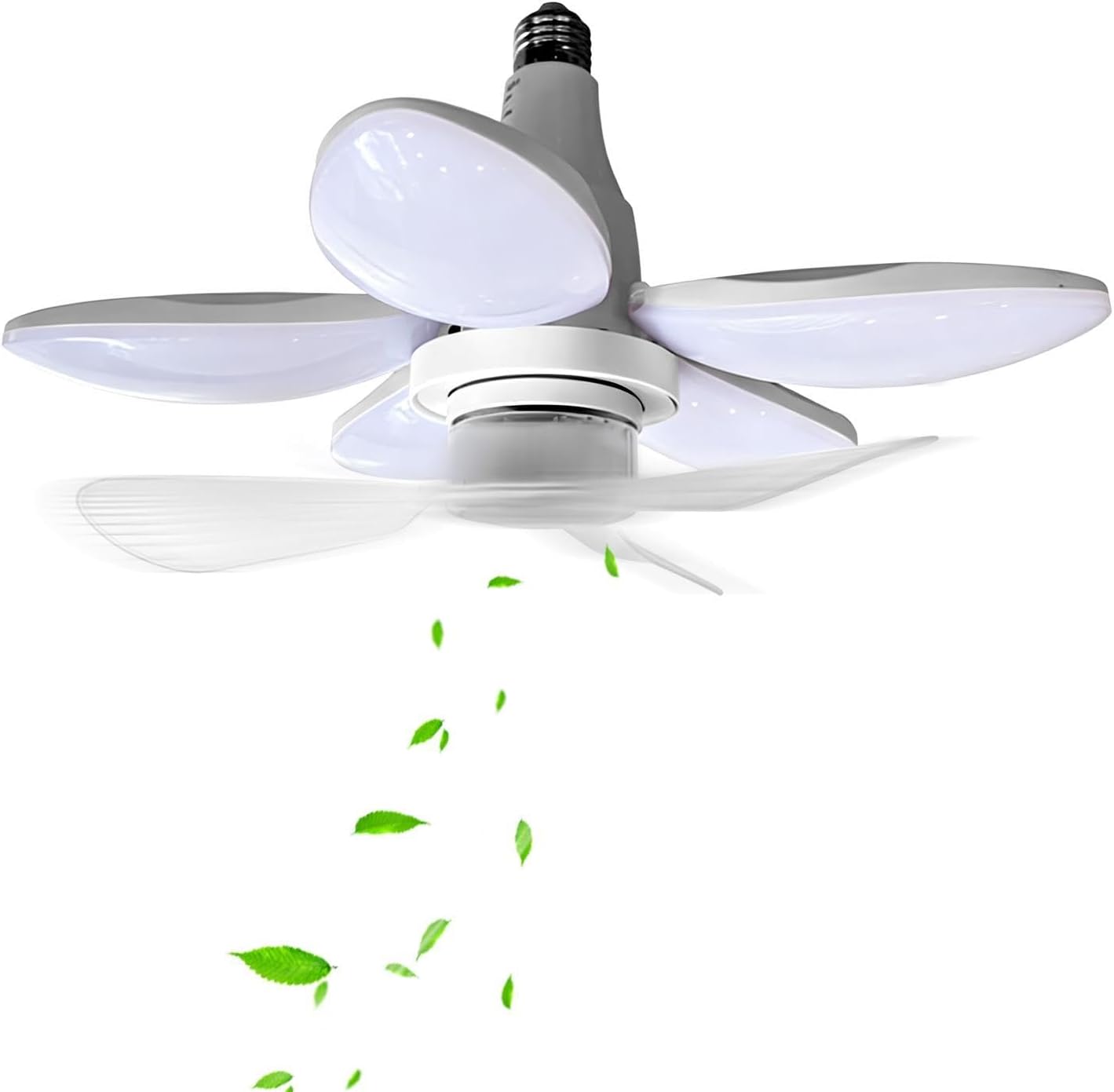 Faltbarer Deckenventilator Mit 3 Geschwindigkeitsstufen Und Fernbedienung Integrierte Led-beleuchtung Für Schlafzimmer, Küche, Badezimmer, Büro, Garage, Keller, Wohnung