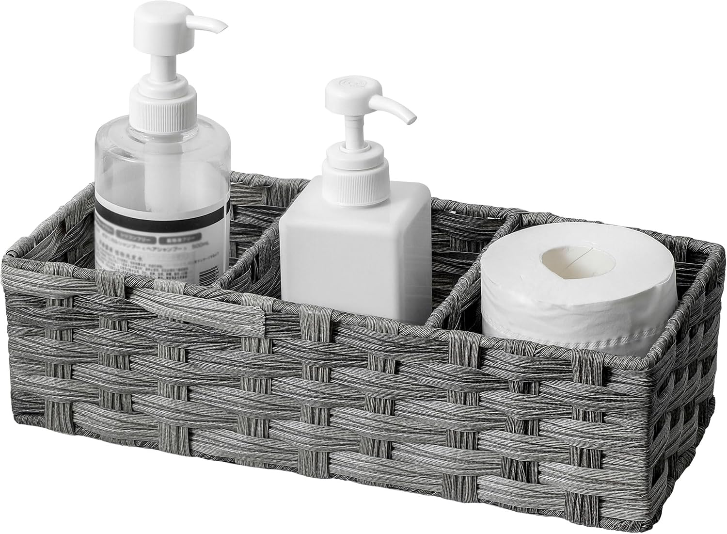 Handgewebter Toilettenpapierkorb Aus Kunststoff, Multifunktional, Mit Trennfach, Rustikale Badezimmerdekoration, Organizer Für Die Arbeitsplatte, Aufbewahrung