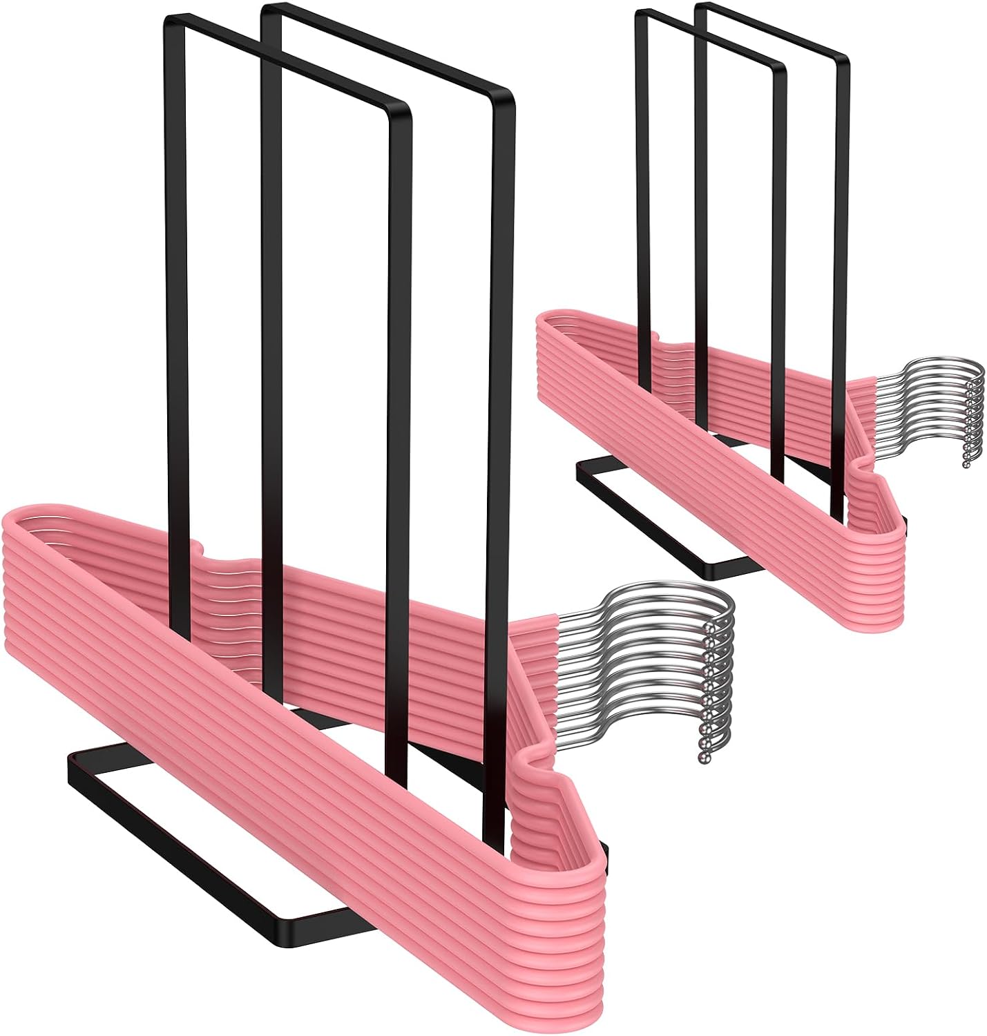 Set Aus 2 Stapelbaren Kleiderbügelständern Für Bis Zu 180 Metallkleiderbügel, Ideal Für Waschküche Oder Kleiderschrank. Platzsparend Dank Des Herausnehmbaren Aufbewahrungssystems Für Kleiderbügel Für