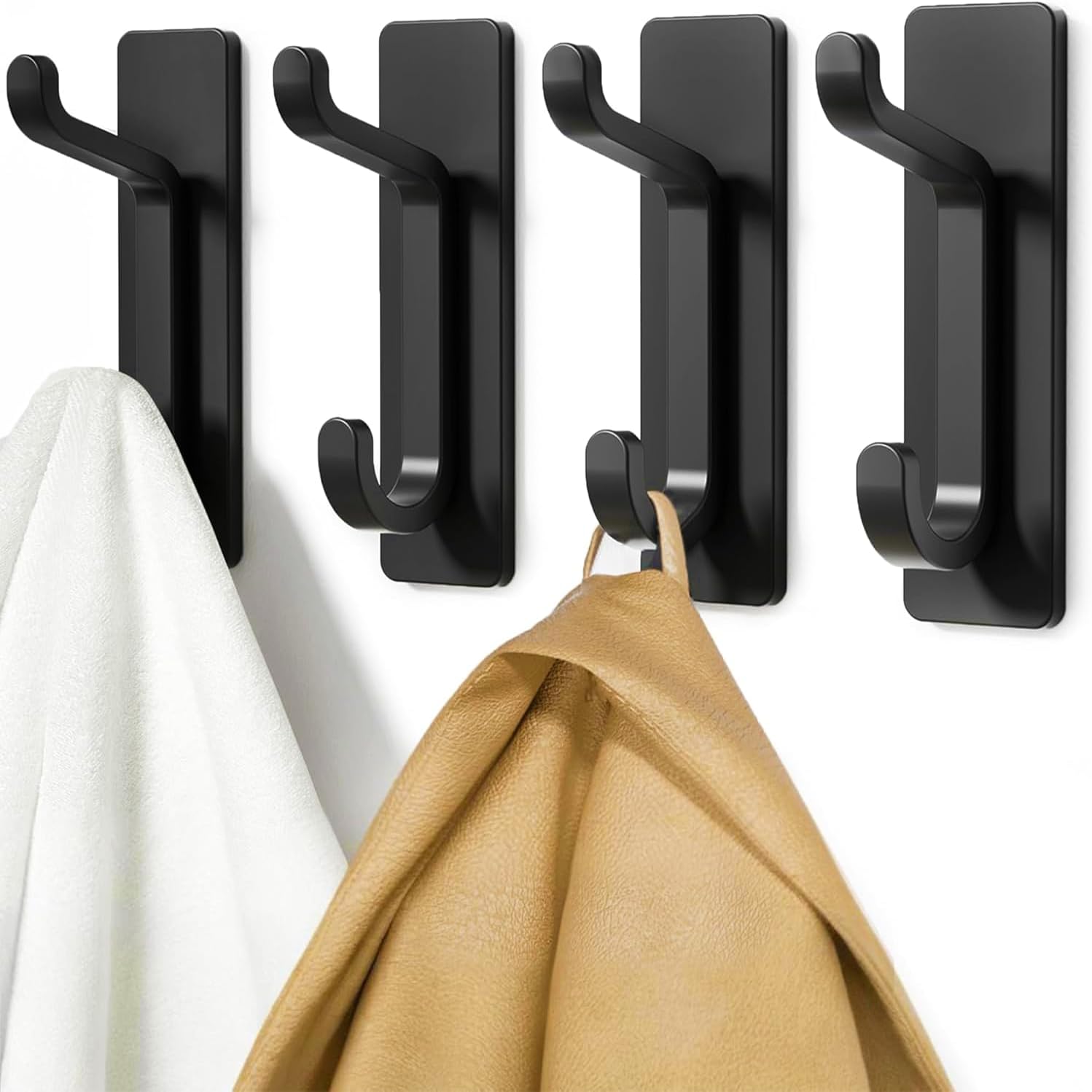 Selbstklebende Haken, 6 Kg, Extrem Haftend Und Stark, Schwarz, 4er-packung