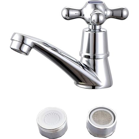Robinet Simple De Lavabo Chromé – Finition Métal – Installation Facile Sans Perçage – Filtre Abs Pour Économie D'Eau