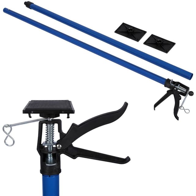 Wiltec - Deckenstütze 115-290 cm bis 30 kg und bis 45°, Montagestütze aus Stahl, Einhandstütze Schnellspann-Stütze für Wände, Decken, Türzargen