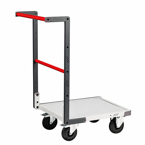 Modularer Transportwagen Mit Fester Rückenlehne Aus Rohr – Ladefläche 550 X 495 Mm – Max. Tragkraft 250 Kg – Gummiräder – Wird Zur Selbstmontage Geliefert - 804720110