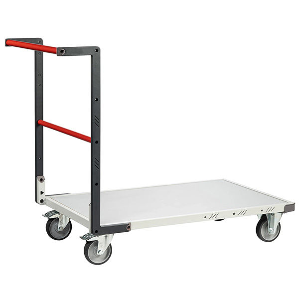 Modularer Transportwagen Mit Fester Rückenlehne Aus Rohr – Ladefläche 1000 X 595 Mm – Max. Tragkraft 250 Kg – Räder Aus Thermoplast – Wird Zur Selbstmontage Geliefert - 804722120