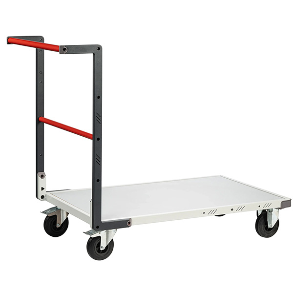 Modularer Transportwagen Mit Fester Rückenlehne Aus Rohr – Ladefläche 1000 X 595 Mm – Max. Tragkraft 250 Kg – Gummiräder – Wird Zur Selbstmontage Geliefert - 804722110