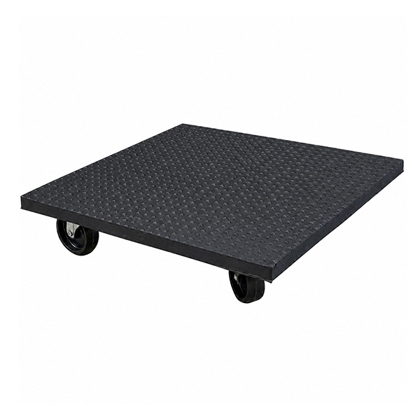 Rollplattform Aus Holz Mit Rutschfester Gummibeschichtung – Abmessungen 600 × 600 Mm – Maximale Tragkraft 350 Kg – Nylonräder - 860000322