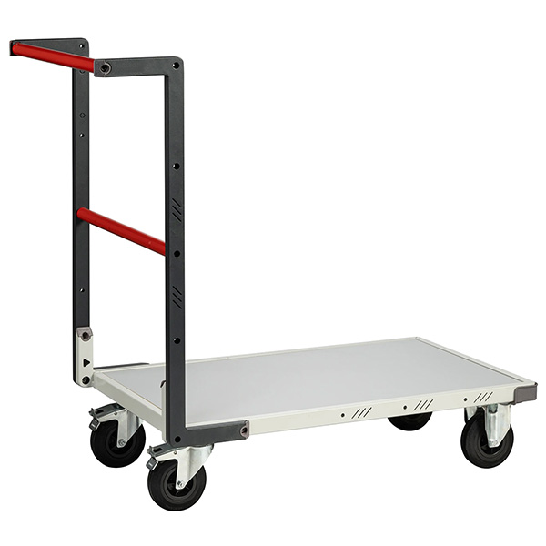 Modularer Transportwagen Mit Fester Rückenlehne Aus Rohr – Ladefläche 850 X 495 Mm – Max. Tragkraft 250 Kg – Gummiräder – Wird Zur Selbstmontage Geliefert - 804721110