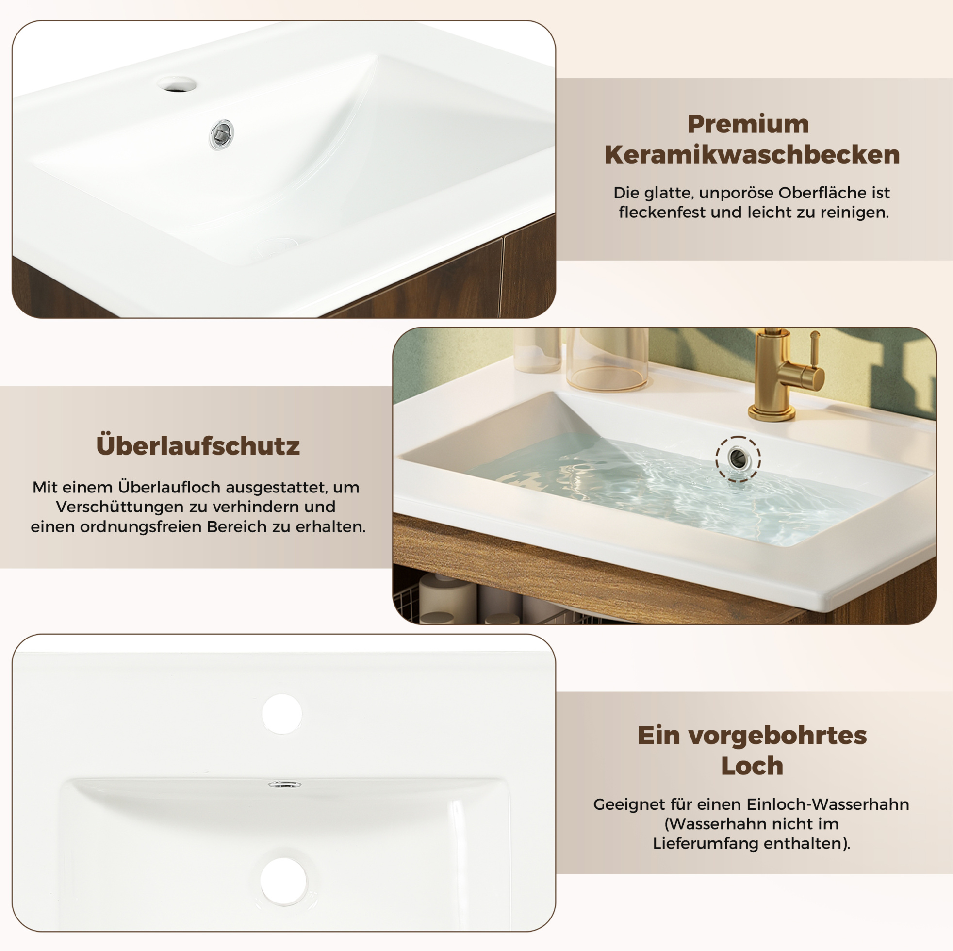 Waschbeckenunterschrank 61x47x89 Cm Aus Mdf Und Keramik, Nussbaum – Meubliv