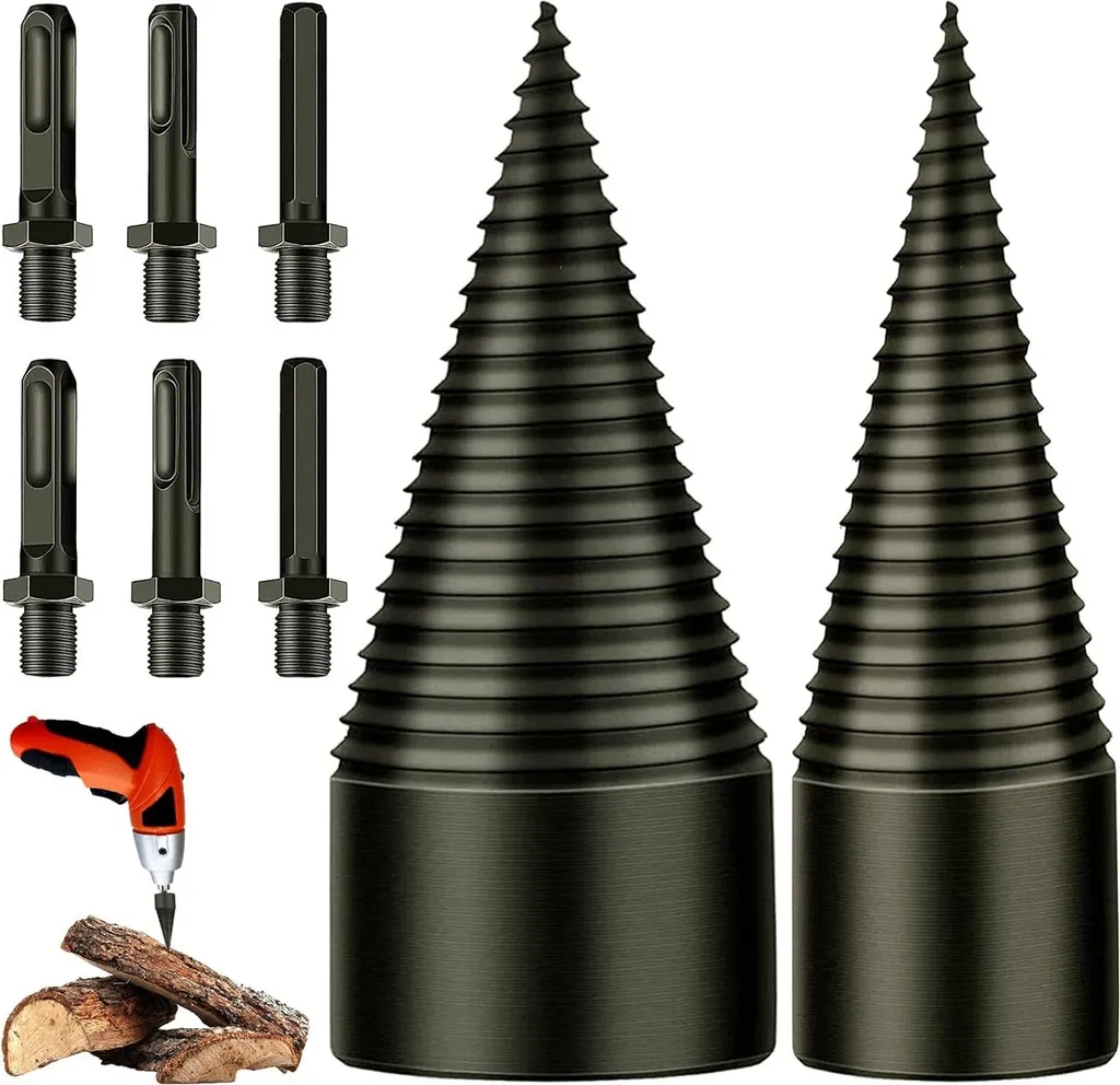 32 Mm + 42 Mm Holzspaltbohrer, Konischer Holzspalter, Konische Bohrer Mit 6 Griffen, Vierkant-/rund-/sechskantbohrer