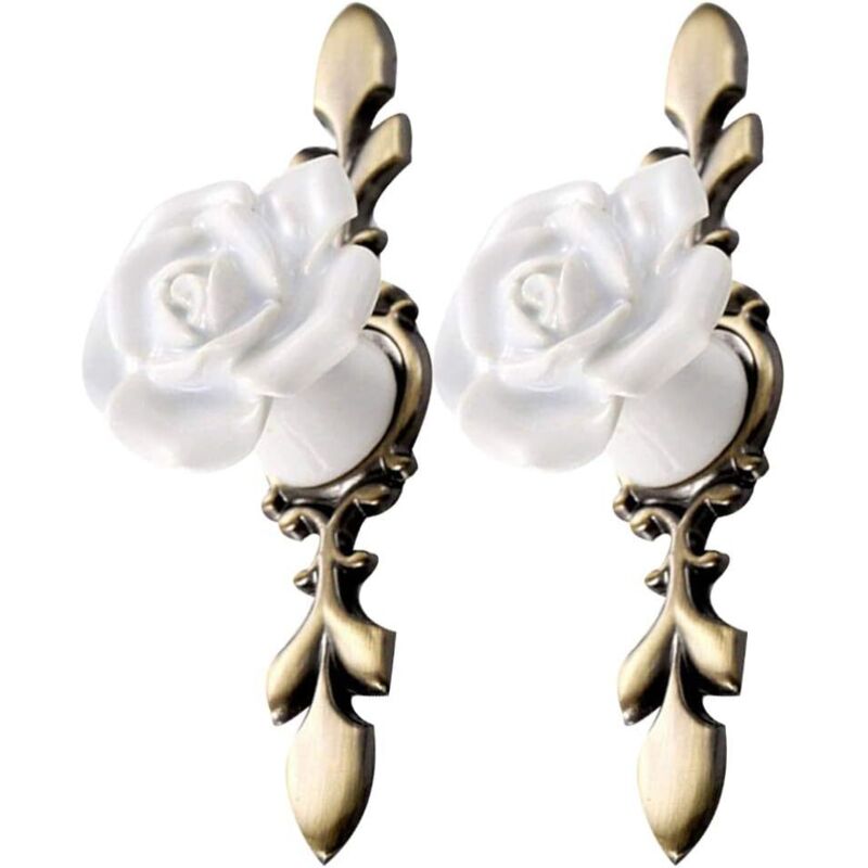 Ein Set Aus 2 Antiken Rosen-türgriffen
