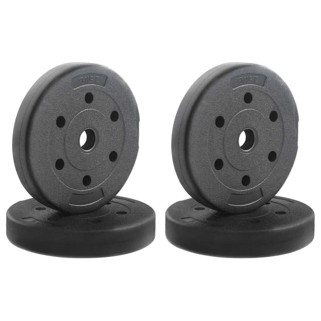 Gewichtsscheiben 10 kg 4 pcs 10kg Schwarz Zement und Eisensand vidaXL