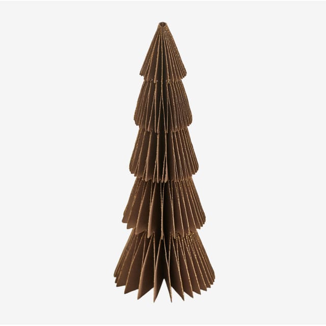 SKLUM Jesper Papier-Weihnachtsbaum Karamellbraun mit goldenem Rand ↑15 cm
