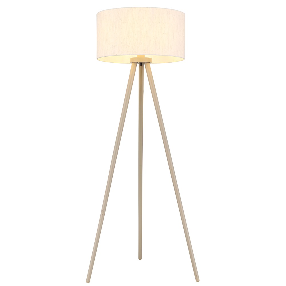 Stehleuchte Stehlampe Wohnzimmerlampe Standlampe Fußschalter Sand Holz H 148 Cm