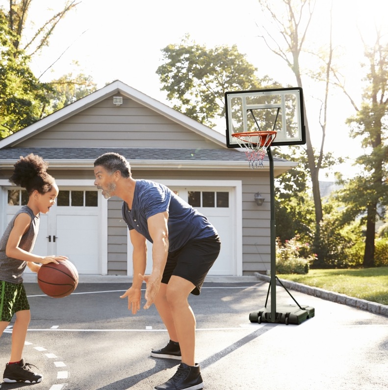 Basketballkorb Mit Verstellbarem Ständer 255-305 Cm, Mit Rollen, Stahl, Schwarz Havrya
