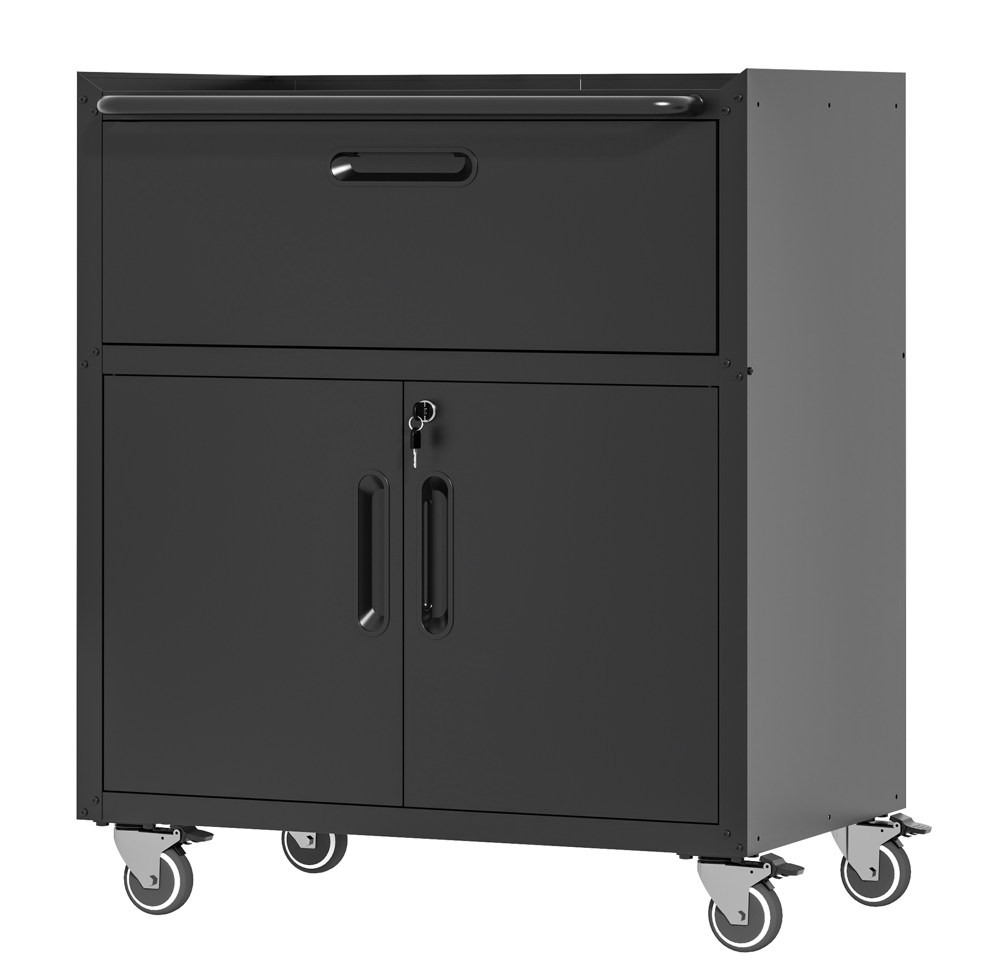 Werkzeugschrank Auf Rollen 75 X 42 X 88 Cm Schwarz Havrya