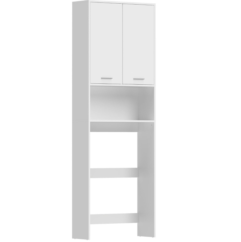 Hoher Badschrank Für Waschmaschine Oder Wc, 66 X 24 X 191 Cm, Weiß Havrya