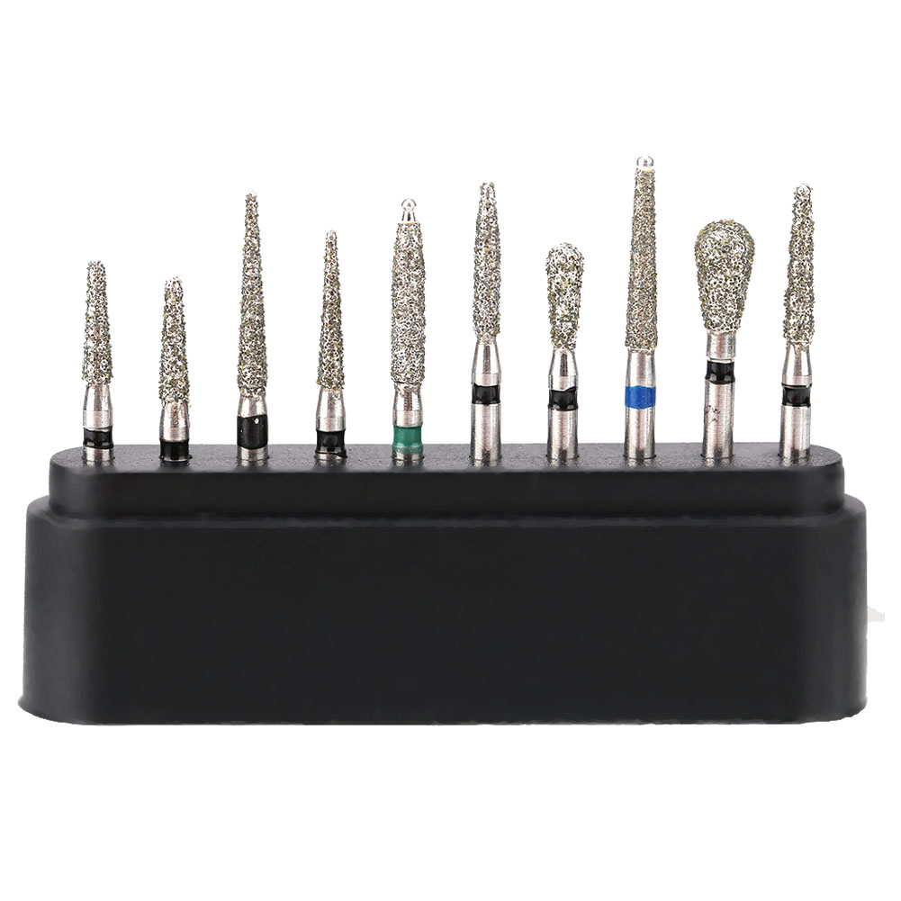 Lot De 10 Fraises Diamantées Dentaires Fg 1,6 Mm Pour Pièce À Main Haute Vitesse, Embouts Émeri