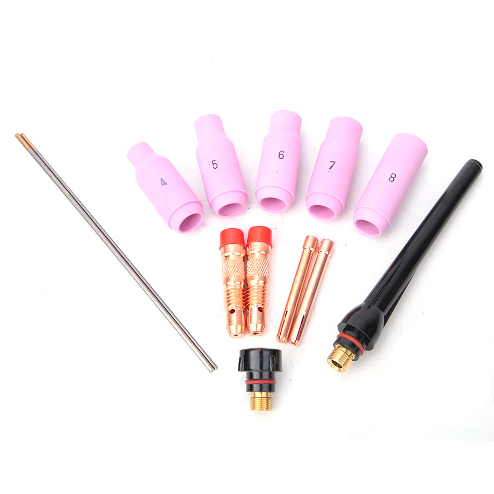 13 Pièces D'Accessoires Et Consommables Pour Torche De Soudage Tig, Pièces De Soudage 1,6 Mm Et 2,4 Mm Pour Torche 17/18/26 (13 Pièces)