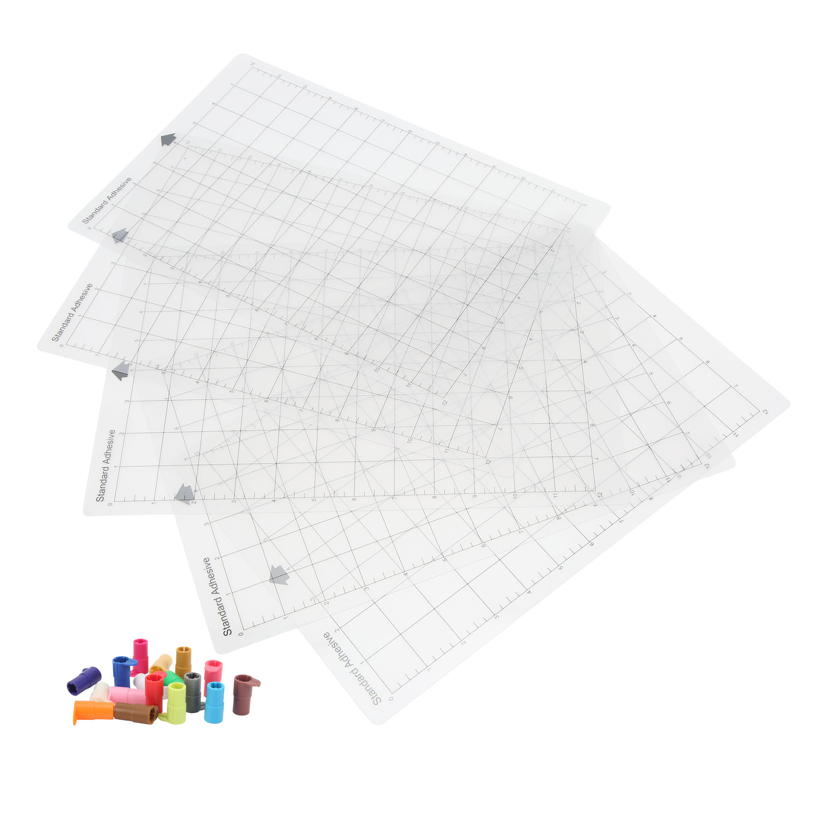 Kit De 5 Adaptateurs Pour Stylos De Découpe Avec Tapis De Découpe Adhésif Antidérapant Et 17 Adaptateurs Pour Marqueurs De Rechange.
