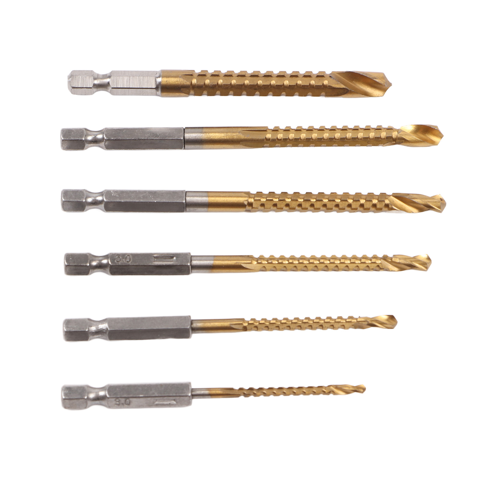Coffret De 6 Forets Dentelés À Queue Hexagonale Droite Pour Le Travail Du Bois, Avec Boîte De Rangement
