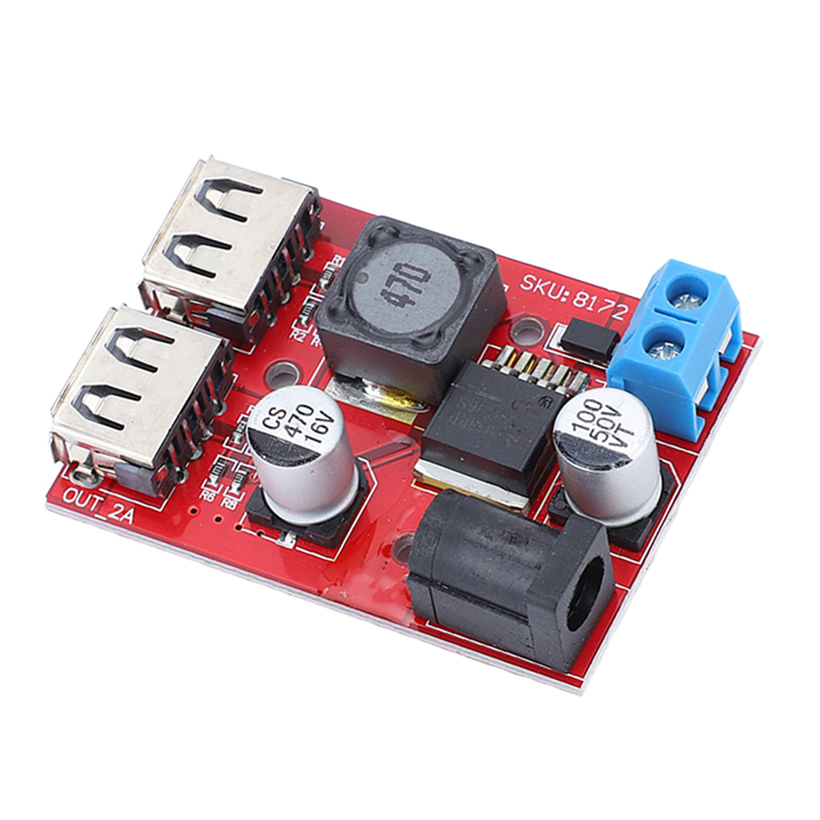 Carte De Régulation De Tension Pour Contrôleur Solaire Avec 2 Sorties Usb, Module Abaisseur Dc6v-30v Vers 5v