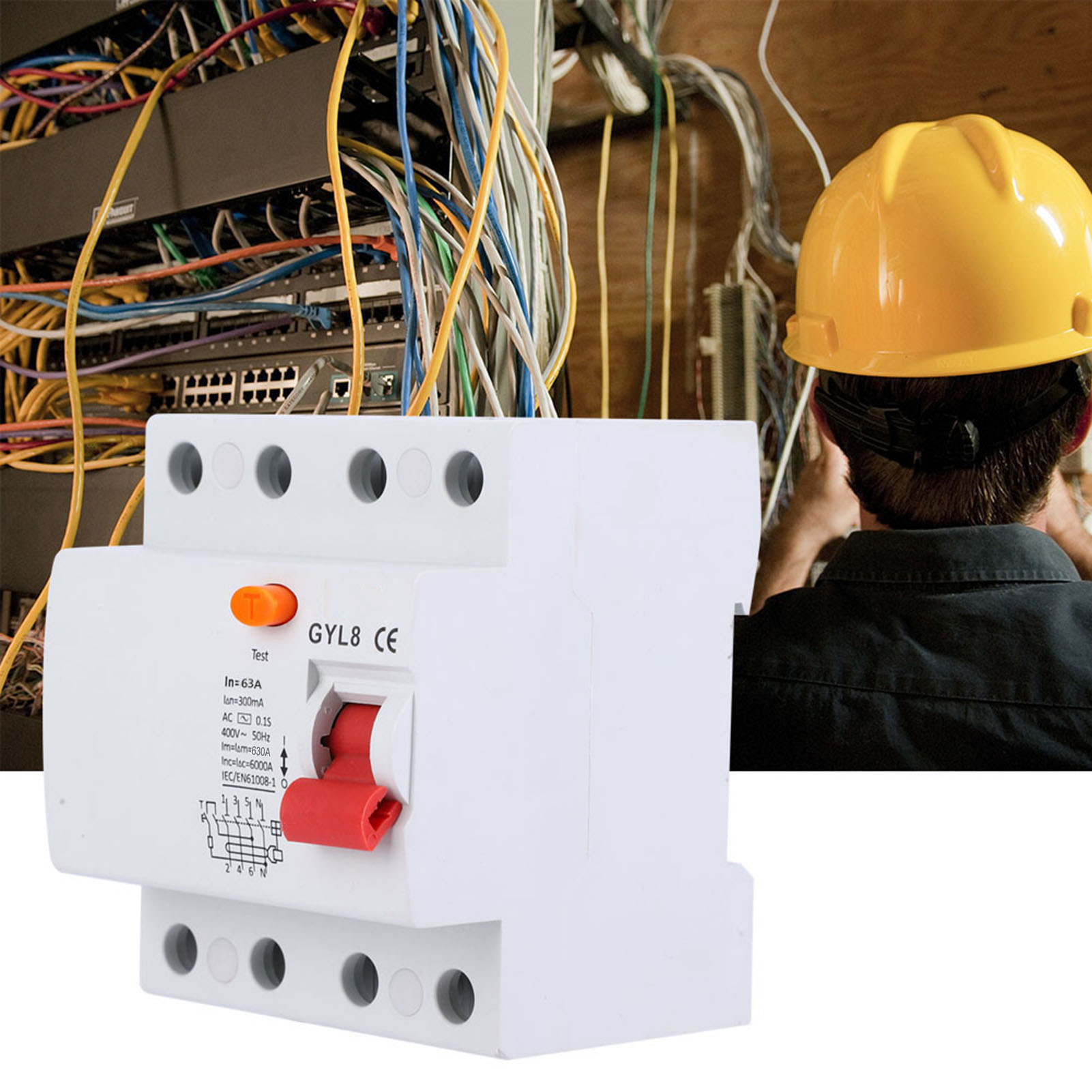 Disjoncteur Gyl8 4p 400 Vca 50/60 Hz Ip20, Protection Contre Les Fuites De Courant, Disjoncteur 4p-63a-300 Ma