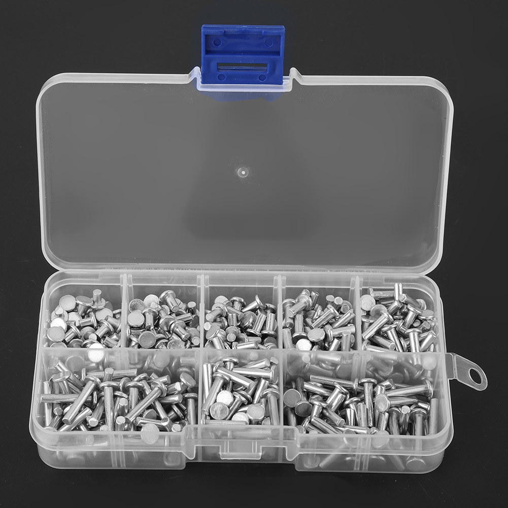 400 Rivets M3 À Tête Plate En Aluminium, Rivets Pleins À Tête Plate De 4 À 16 Mm De Longueur