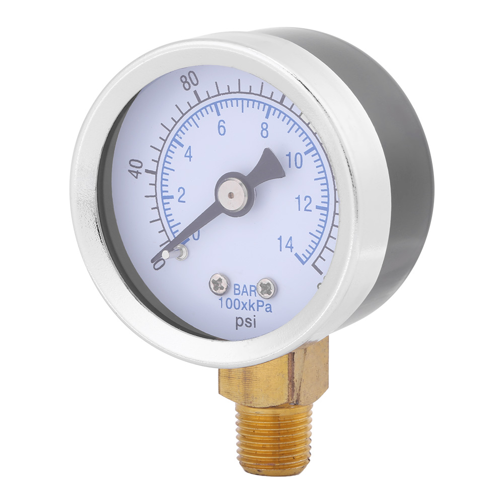 Manomètre Hydraulique 0-200 Psi / 0-14 Bar, Cadran 40 Mm, Filetage 1/8" Npt