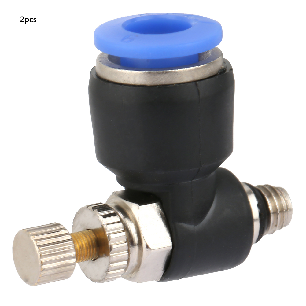 2 Pièces Contrôleur De Vitesse De Débit D'Air Pour Tuyau Raccord Pneumatique Valve De Régulation (sl6-m5)