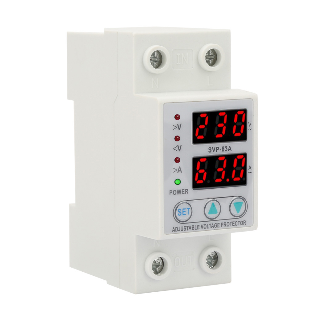Protection Contre Les Surintensités Monophasée À Double Affichage Led, Tension Réglable, 230 V Ca, 63 A