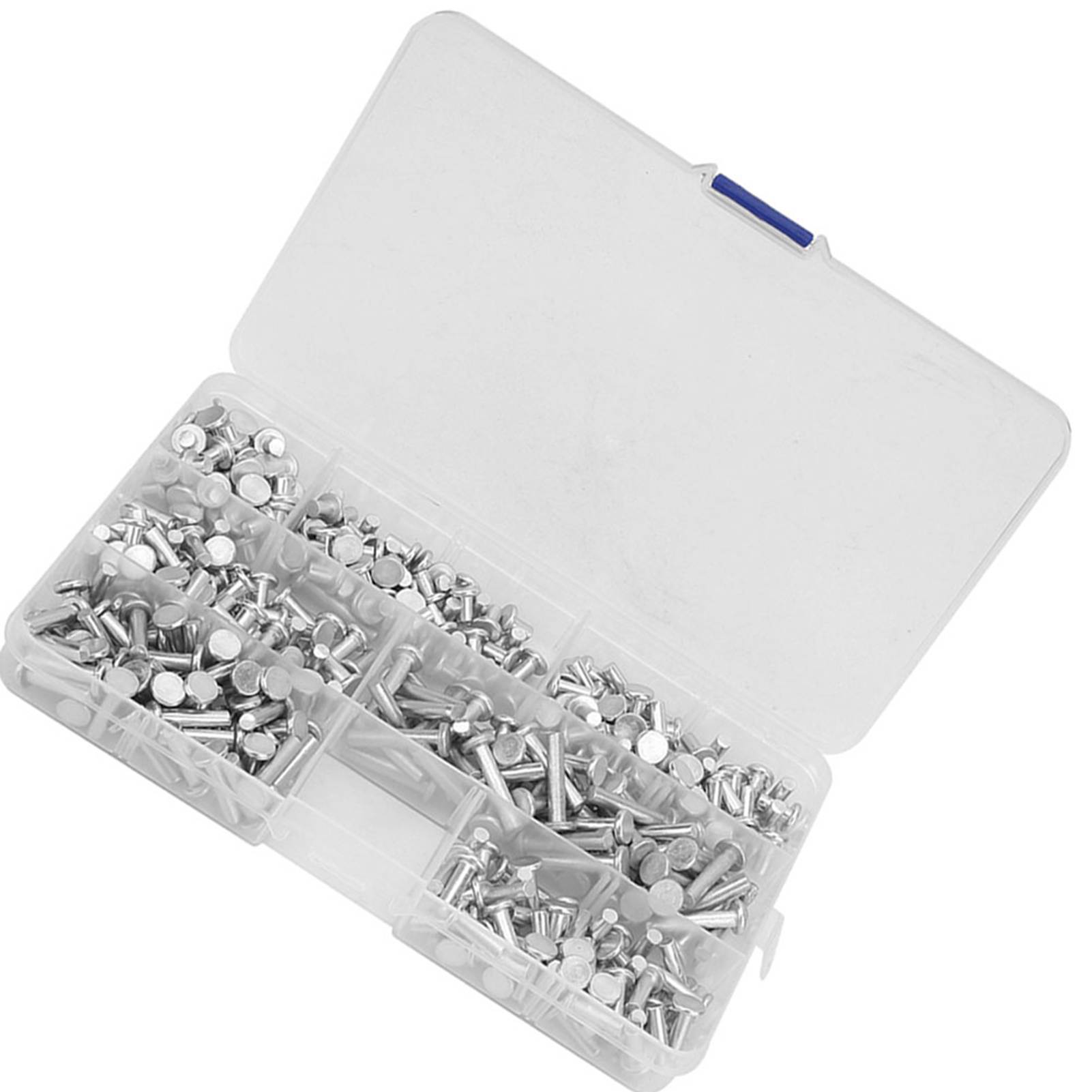 Kit D'Assortiment De 350 Rivets M4 À Tête Plate En Aluminium Massif, Longueurs 4/6/8/10/12/16/20 Mm