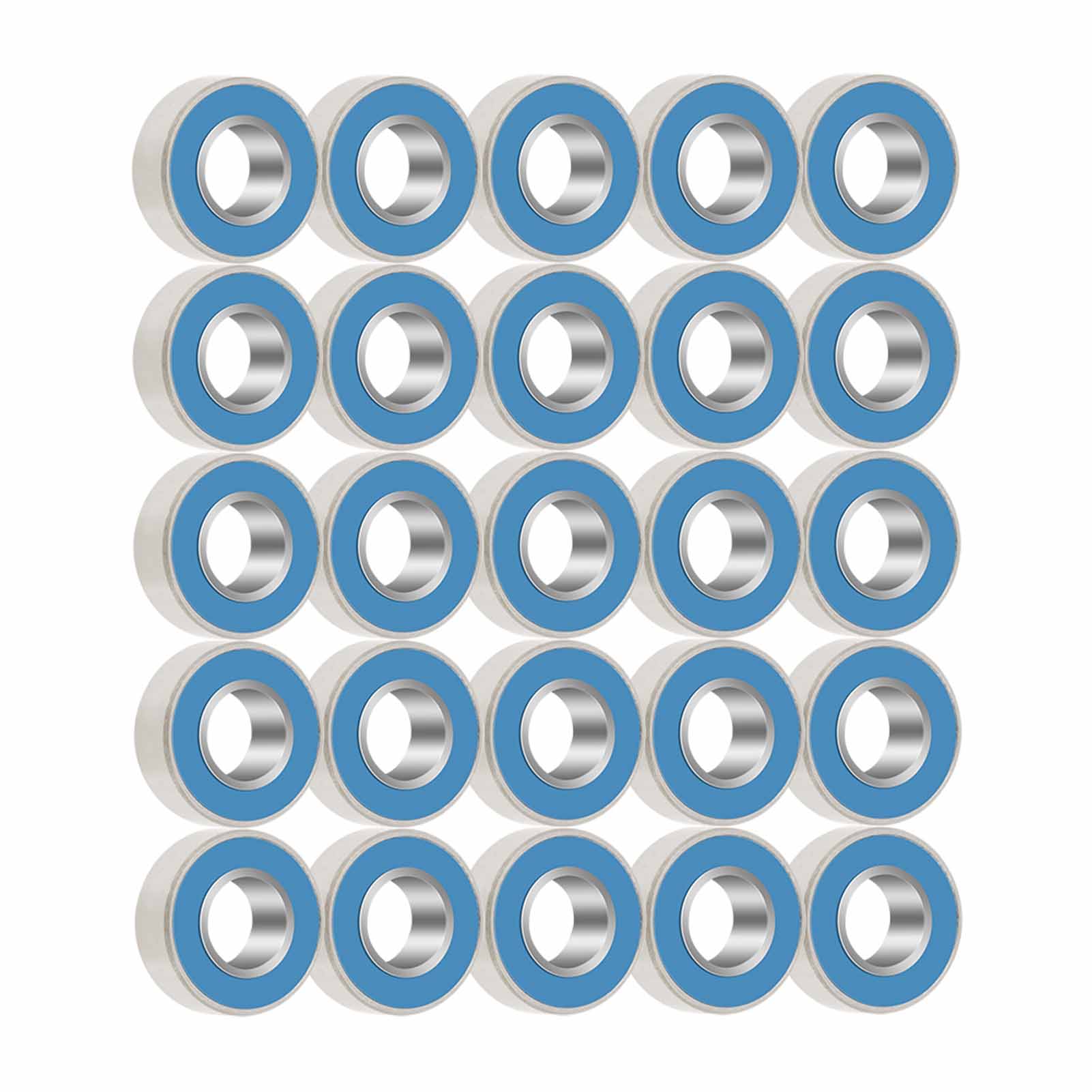 Lot De 25 Roulements À Billes Étanches En Métal Et Caoutchouc Bleu Mr115-2rs, 5 X 11 X 4 Mm