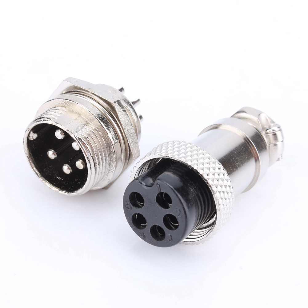 1 Jeu De Connecteurs Gx16 5 Broches À Vis Pour L'Aviation (neufs)