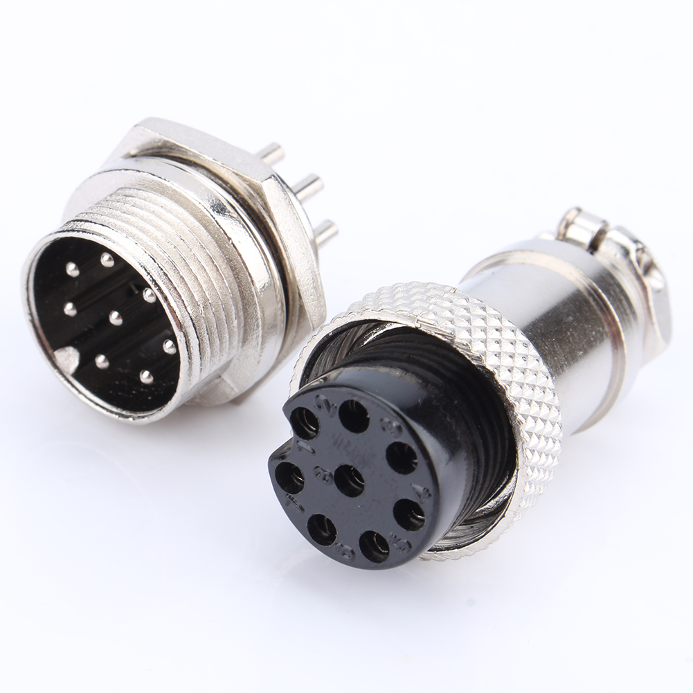 1 Jeu De Connecteurs Gx16 8 Broches À Vis Pour Aviation (neufs)