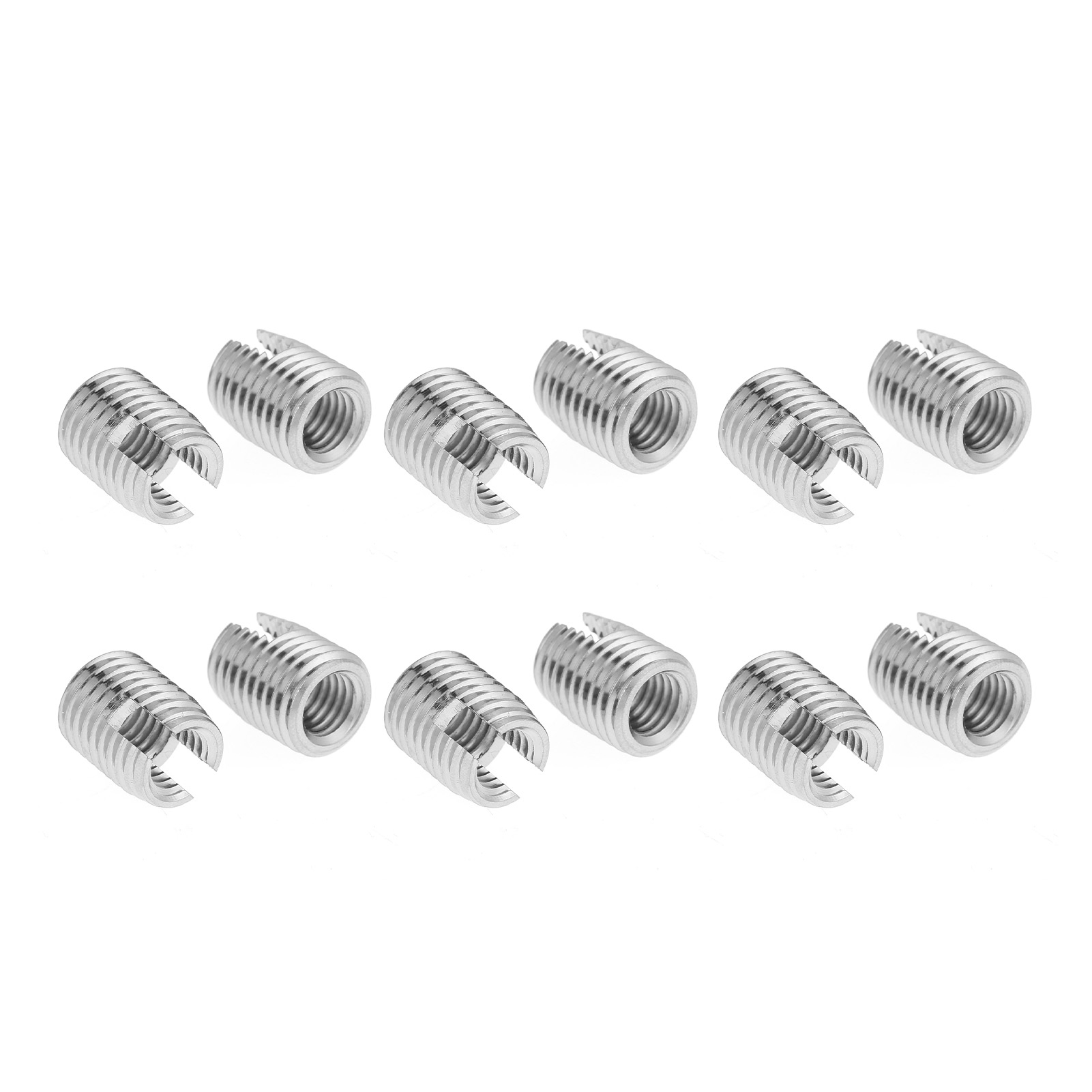 20 Inserts Filetés Autotaraudeurs Fendus En Acier Inoxydable Sus303 M8 X 15 Mm