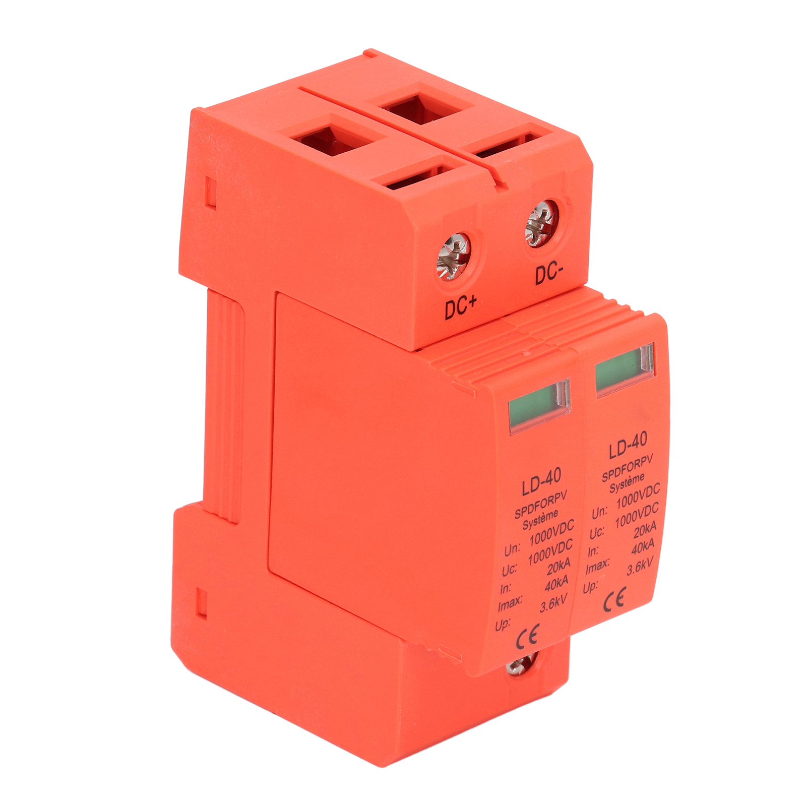 Dispositif De Protection Contre Les Surtensions 1000 V Cc 20-40 Ka 2p Pc Pour Systèmes Photovoltaïques (pv)