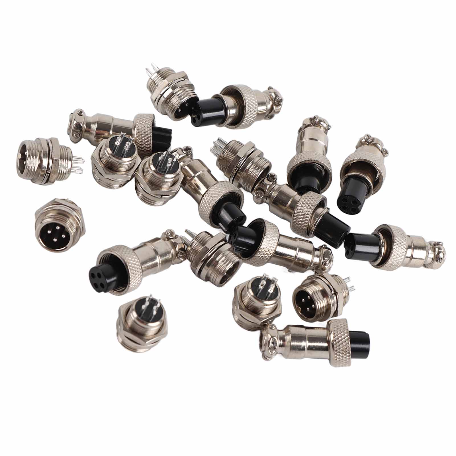 Lot De 10 Connecteurs Gx12 4 Broches 12 Mm Pour Aviation (mâle/femelle) À Douille Métallique