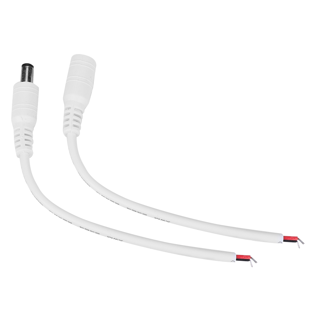 5 Paires De Connecteurs Jack D'Alimentation Cc Mâles/femelles 5,5 X 2,1 Mm (blanc)