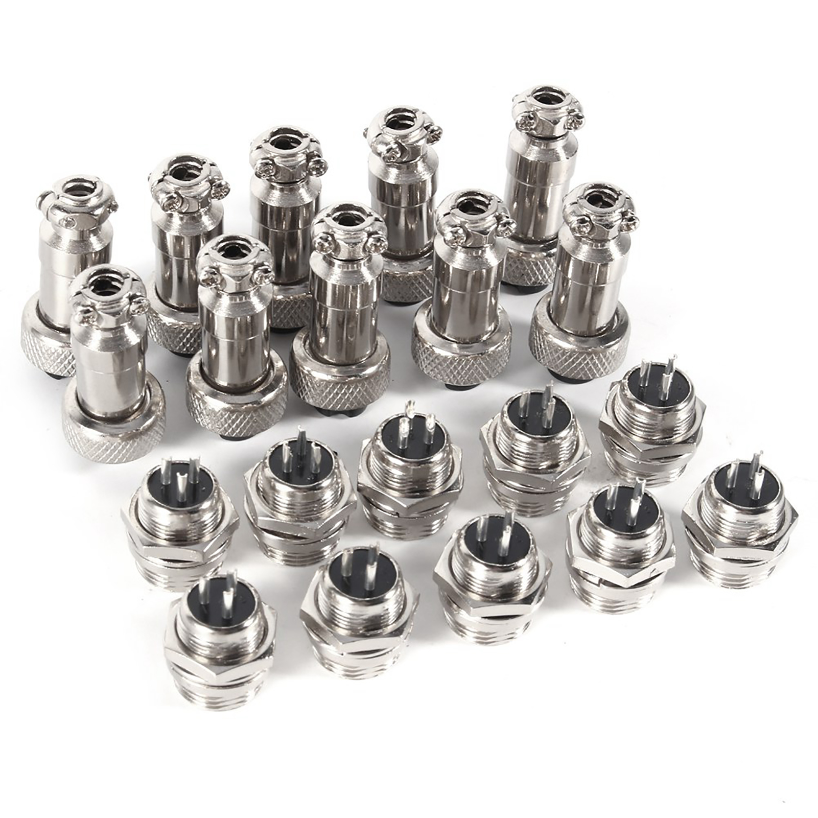 Lot De 10 Connecteurs Gx12 3 Broches 12 Mm Pour Aviation (mâle/femelle) À Douille Métallique