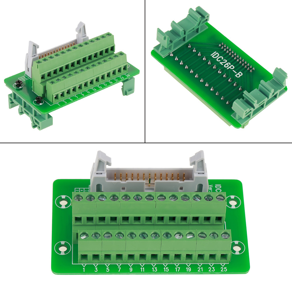 Carte De Dérivation Pour Module D'Interface Idc26p, 26 Broches, Montage Sur Rail Din, Connecteur Mâle 5 Mm