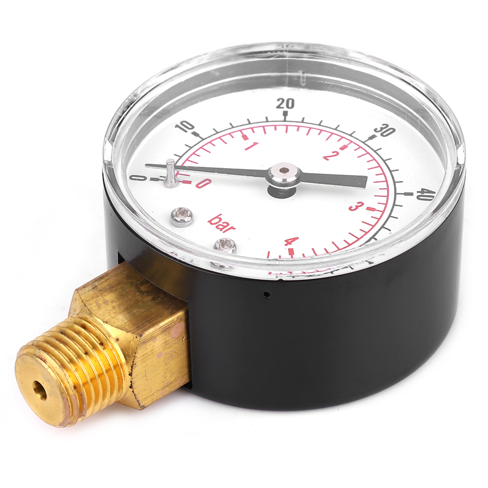 Manomètre 50 Mm, Filetage Laiton 1/4 Bspt Pour Carburant, Air, Huile, Gaz, Eau (0-60 Psi 0-4 Bar)