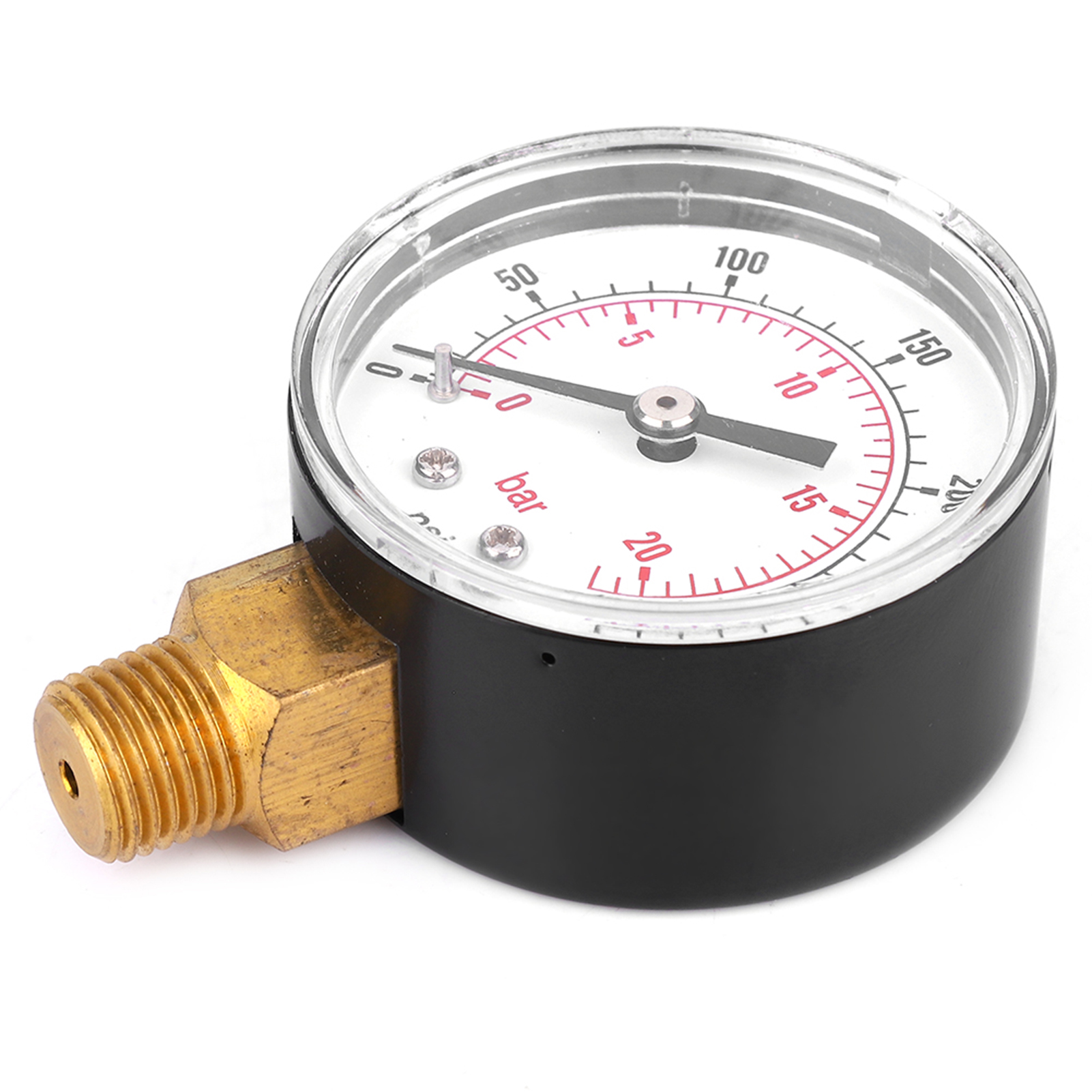 Manomètre 50 Mm, Filetage Laiton 1/4 Bspt Pour Carburant, Air, Huile, Gaz, Eau (0-300 Psi 0-20 Bar)