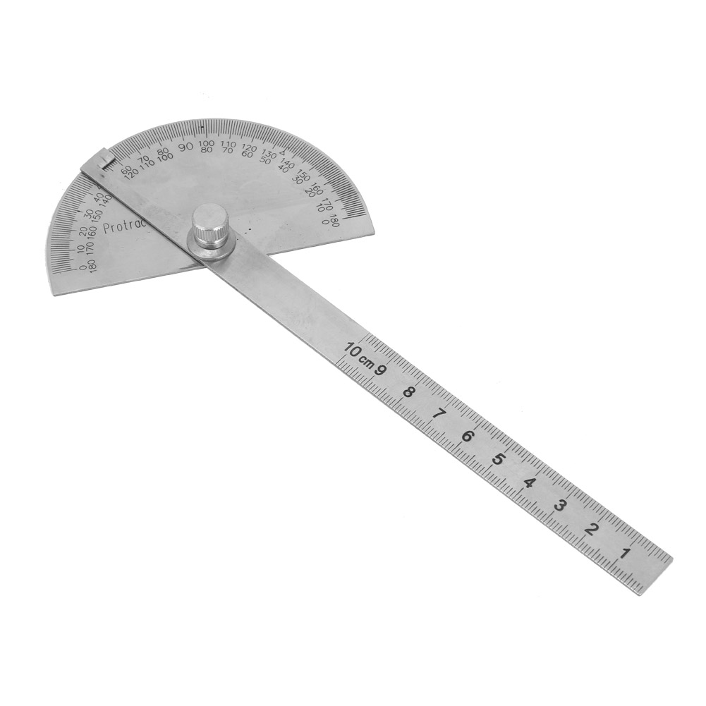 Rapporteur D'Angle Rotatif À 180 Degrés En Acier Inoxydable, Règle De Mesure (1)